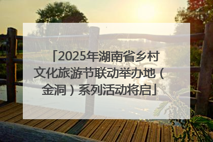 2025年湖南省乡村文化旅游节联动举办地（金洞）系列活动将启