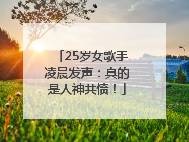 25岁女歌手凌晨发声：真的是人神共愤！