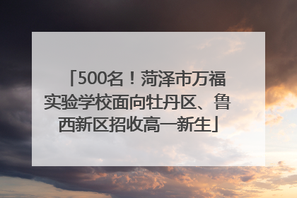500名！菏泽市万福实验学校面向牡丹区、鲁西新区招收高一新生