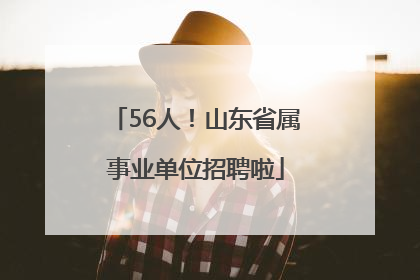 56人！山东省属事业单位招聘啦