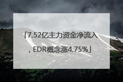 7.52亿主力资金净流入，EDR概念涨4.75%