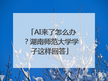 AI来了怎么办？湖南师范大学学子这样回答